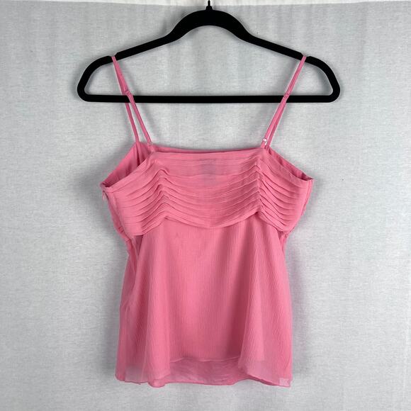 Vintage Gap Y2K Coquette Babydoll Cami Top Pleated Silk Pink Fairy Romantic - Picture 3 of 5